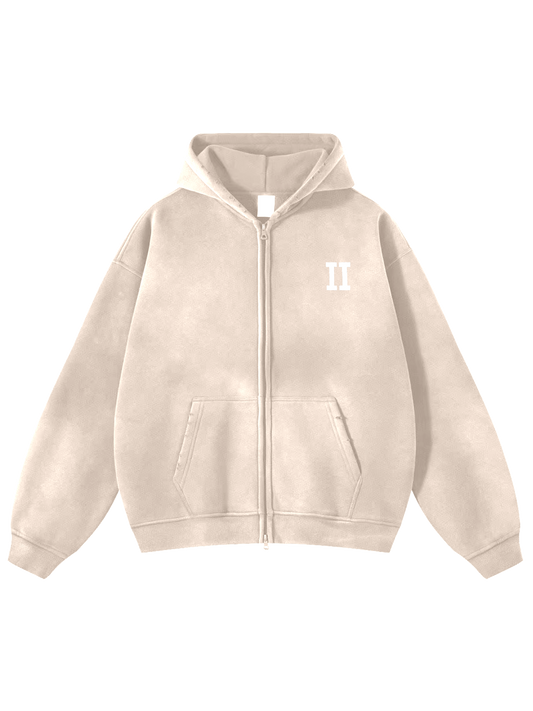Cement Classic Weathered II Zipped Hoodie