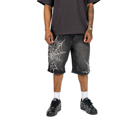 Black Web Shorts